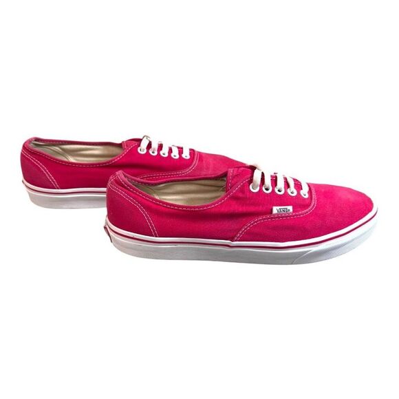 Vans Off The Wall Mens US 12 Red Canvas Lace-Up Sneakers Classic White Soles SEE - Picture 12 of 16